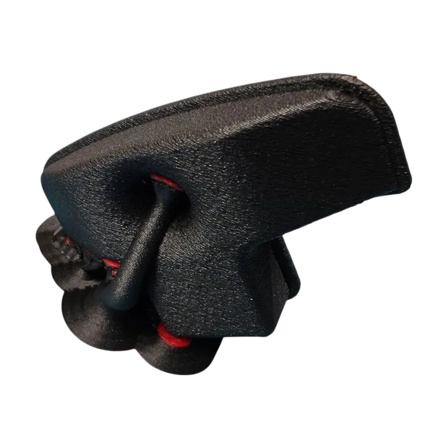 Motorbike air filter housing reverse engineered from the original and printed in carbon fibre reinforced PETG