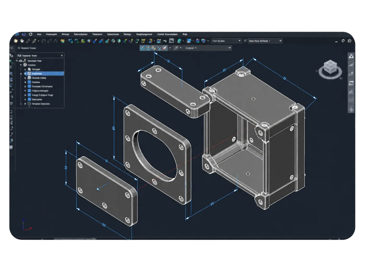 CAD model of a custom mechanical component in design software